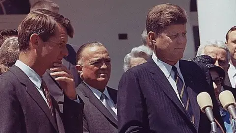 EPA President John F Kennedy (R) with Attorney General Robert F Kennedy