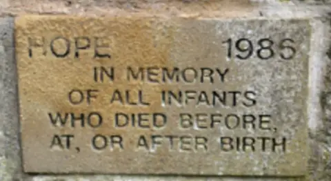 Barbara Gow A plaque dedicated to stillborn babies marked hope