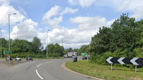 Google Junction of the A5 and A458 near Shrewsbury