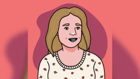 Sherina Steele A pop art style picture of artist Sherina Steele. She is pictured wearing a cream top with roses on and has blonde hair. There is a pop art contrast colouring background of pinky-red and coral.