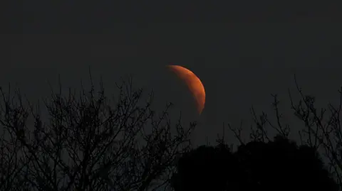 Peter Barrett/BBCWeatherWatchers View of eclipse in the sky in Hornchurch, London