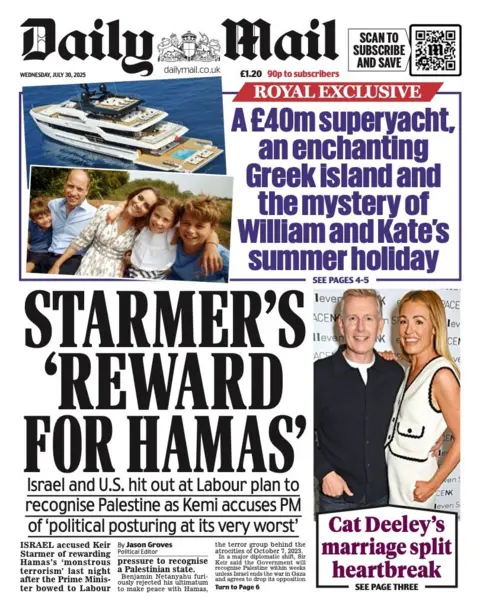  "Starmer's 'reward for Hamas'".