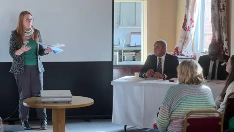 A speaker and an audience at the Water Summit in Southend