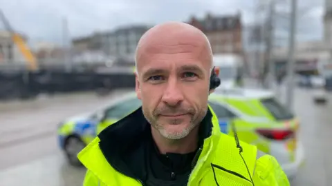 Sgt Dan Butler from Nottinghamshire Police in Nottingham city centre