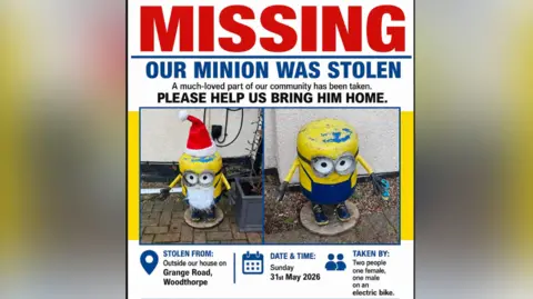 Mark Ryan An image of the missing poster with the minion on and big writing saying 'Missing'.