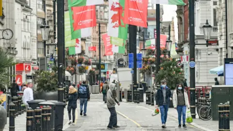 PA Media Shopping in Cardiff during Covid pandemic