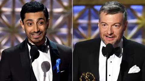 Getty Images Riz Ahmed and Charlie Brooker