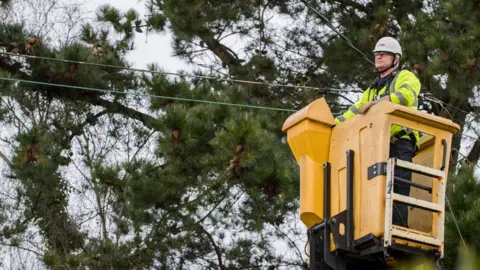 UK Power Networks workman and power cables