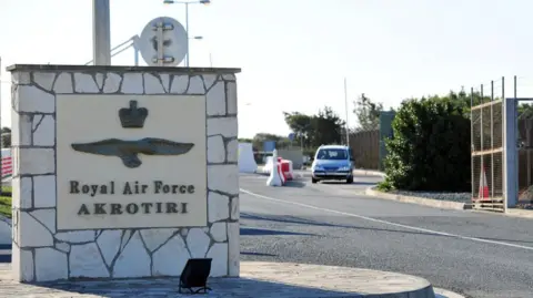 The entrance to RAF Akrotiri in Cyprus