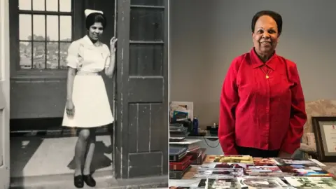 Handout/BBC Old and new picture of Marjorie Brown