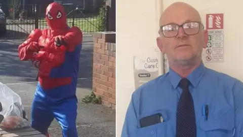 Paul Billam Paul Billam as Spiderman and as a bus driver