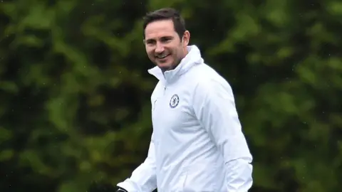 Frank Lampard smiling at Chelsea training
