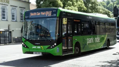 Winchester City Council Park and Ride bus in Winchester