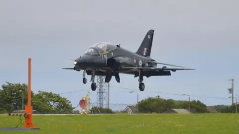 Hawk aircraft landing at RNAS Culdrose