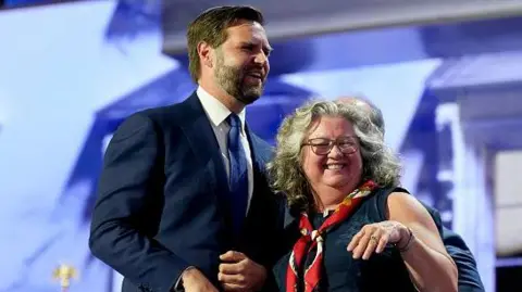 Getty Images JD Vance brought his mother Bev Vance on the stage