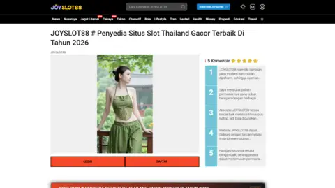 A photo of a gambling webpage that has an image of an asian women in a green dress at the centre.