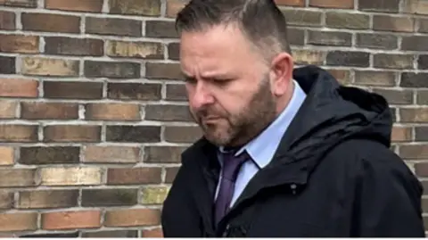 BBC News Paul Higgins outside Methyr Tydfil Crown court 