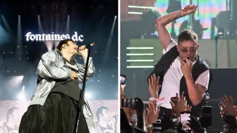Getty Images A composite image that shows Grian Chatten from Fontaines D.C. on the right and Damon Albarn from Gorillaz on the left.