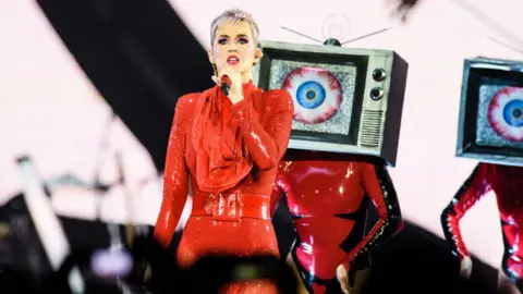 Getty Images Katy Perry on stage for the Witness tour