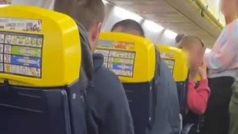Declan Cassidy/TikTok Passengers on a diverted flight to Dublin