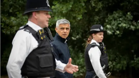 GLA Sadiq Khan with police