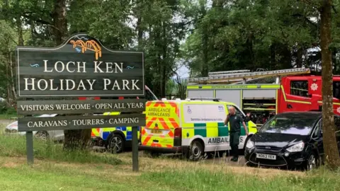 BBC Nith Inshore Rescue, Police, fire service and ambulance at Loch Ken