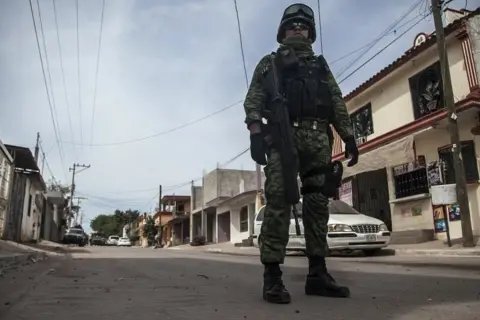 AFP Mexican soldiers patrol during an operation against alleged members of organized crime in Culiacan, Sinoaloa state, Mexico on February 16, 2018