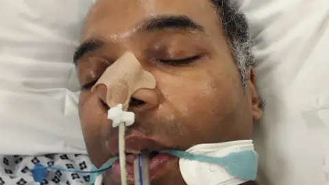 Man in hospital