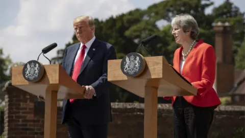 Getty Images Donald Trump and Theresa May