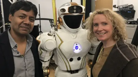 BBC Prof Sethu Vijayakumar, Nasa robot Valkyrie and Brainwaves presenter Pennie Latin