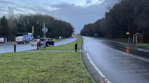 Sam Dixon-French/BBC A dual carriageway which is shut on one side.