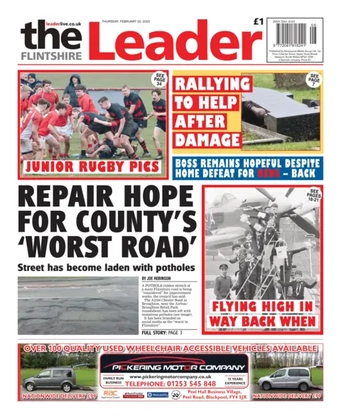 Flintshire Leader Front page of the Flintshire Leader