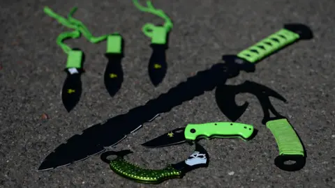 PA Media A selection of zombie-style knives