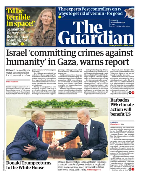  "Israel 'committing crimes against humanity' in Gaza, warns report". 