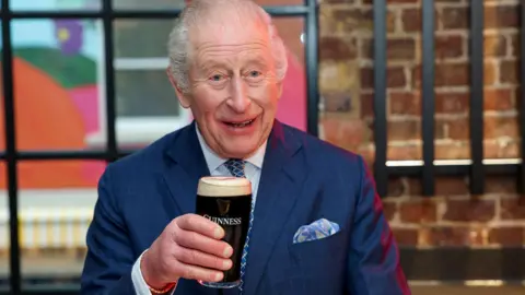 Reuters The King poured himself a Guinness as he opened the new London brewery