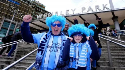 Nick Potts/PA Media Coventry fans at Wembley