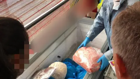 Northamptonshire Police Meat in a freezer