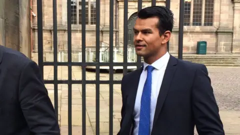 BBC Shiv Thakor arriving at court