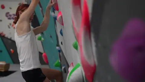 Competitive climber Gwen Morgan