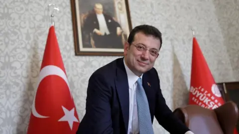 Reuters Istanbul Mayor Ekrem Imamoglu poses during an interview with Reuters in Istanbul, Turkey January 8, 2024