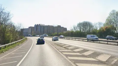 A Google street view of a dual carriageway.