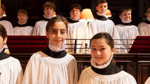 choir members at St Paul's Cathedral. 