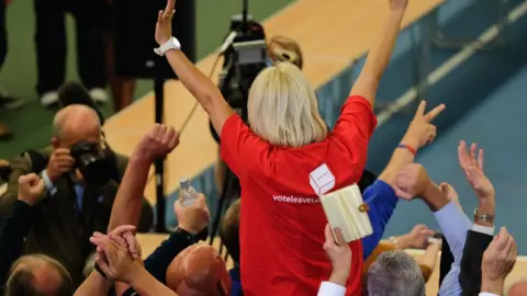 Getty Images Leave campaigners celebrate the Brexit result