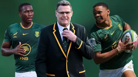 L-R: Vusi Moyo, Rassie Erasmus and Jaco Williams