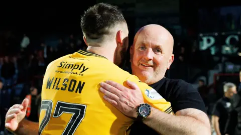 Livingston's Danny Wilson and David Martindale celebrate
