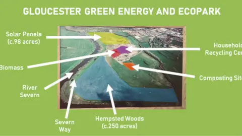 Enovert Aerial view of the 360 acre Enovert owned Recycling Centre in Hempsted