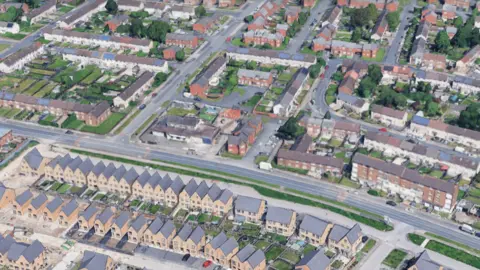 A computer generated 3D aerial shot of the Westvale area from Google Earth