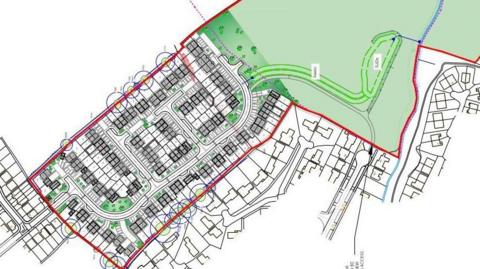Plan of proposed housing