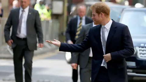 EPA Prince Harry arrives in Leeds