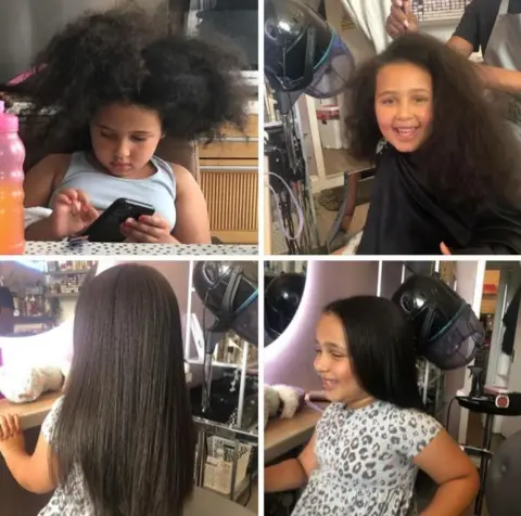 Ivy MacNeil  A child getting her hair blow-dried 